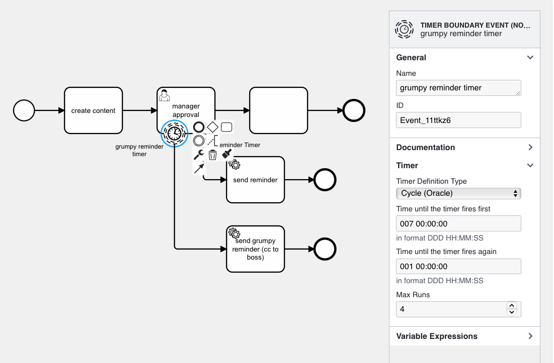 Adding an escalating timer