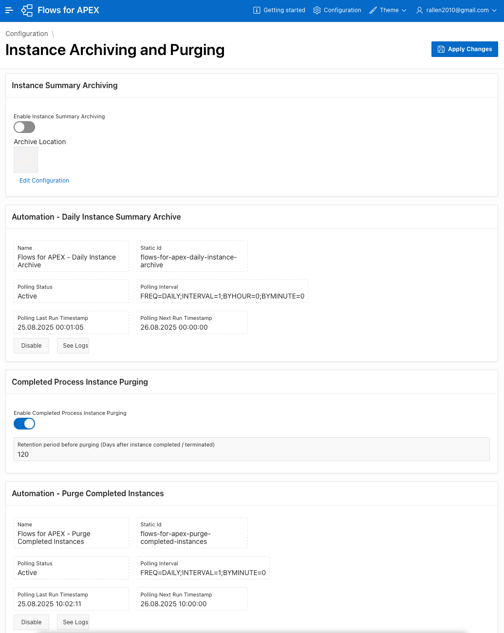 Configuration - Archiving