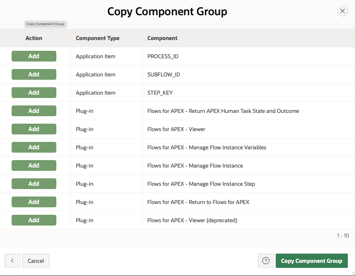 Copy the Component Group