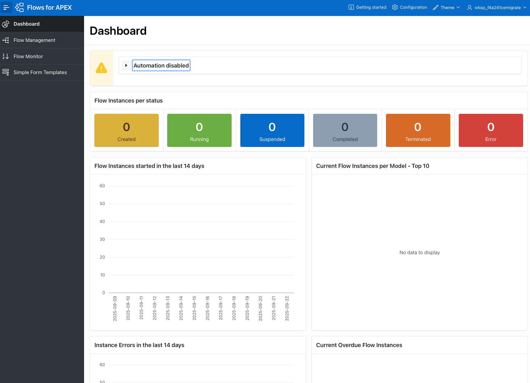 Flows for APEX App - Dashboard