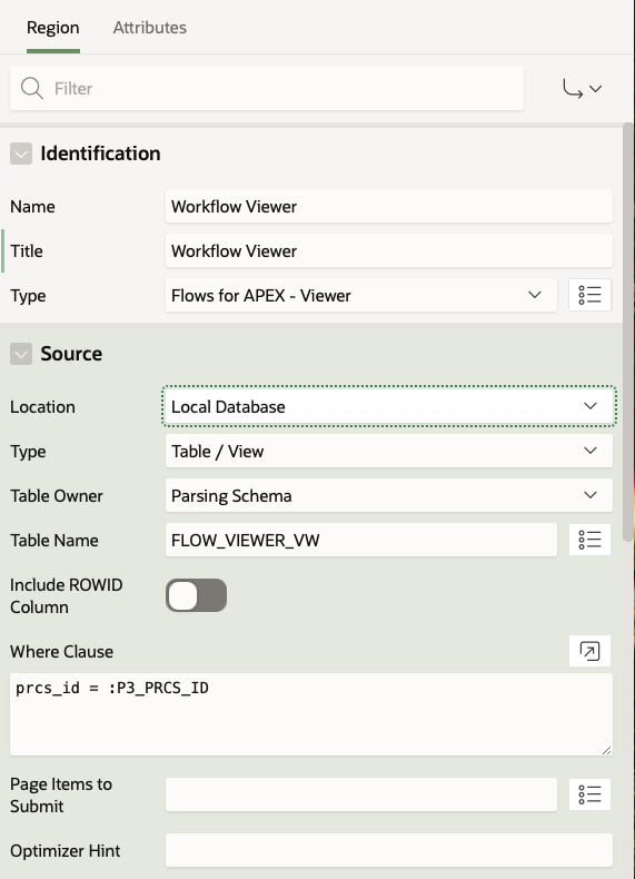 Configure P3_PRCS_ID