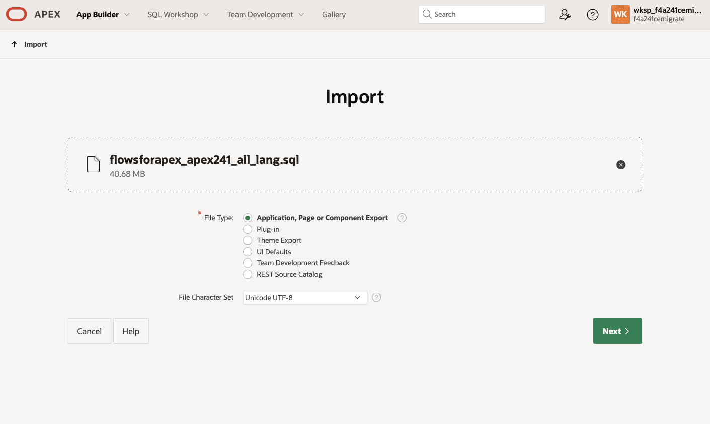 Packaged App select file to import