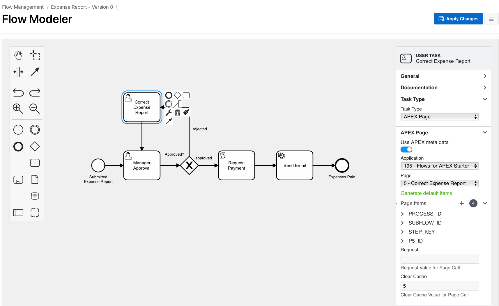 Configure an APEX Page Task
