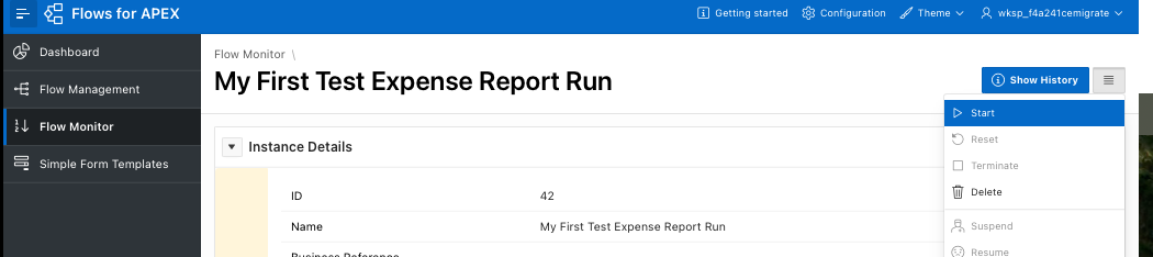 Starting our test instance